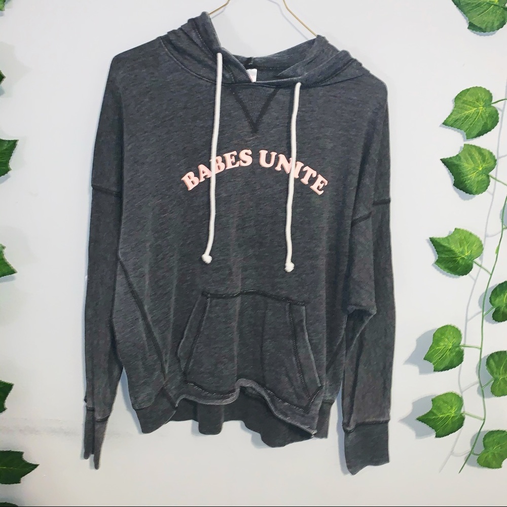 BABES UNITE light oversized acid wash hoodie